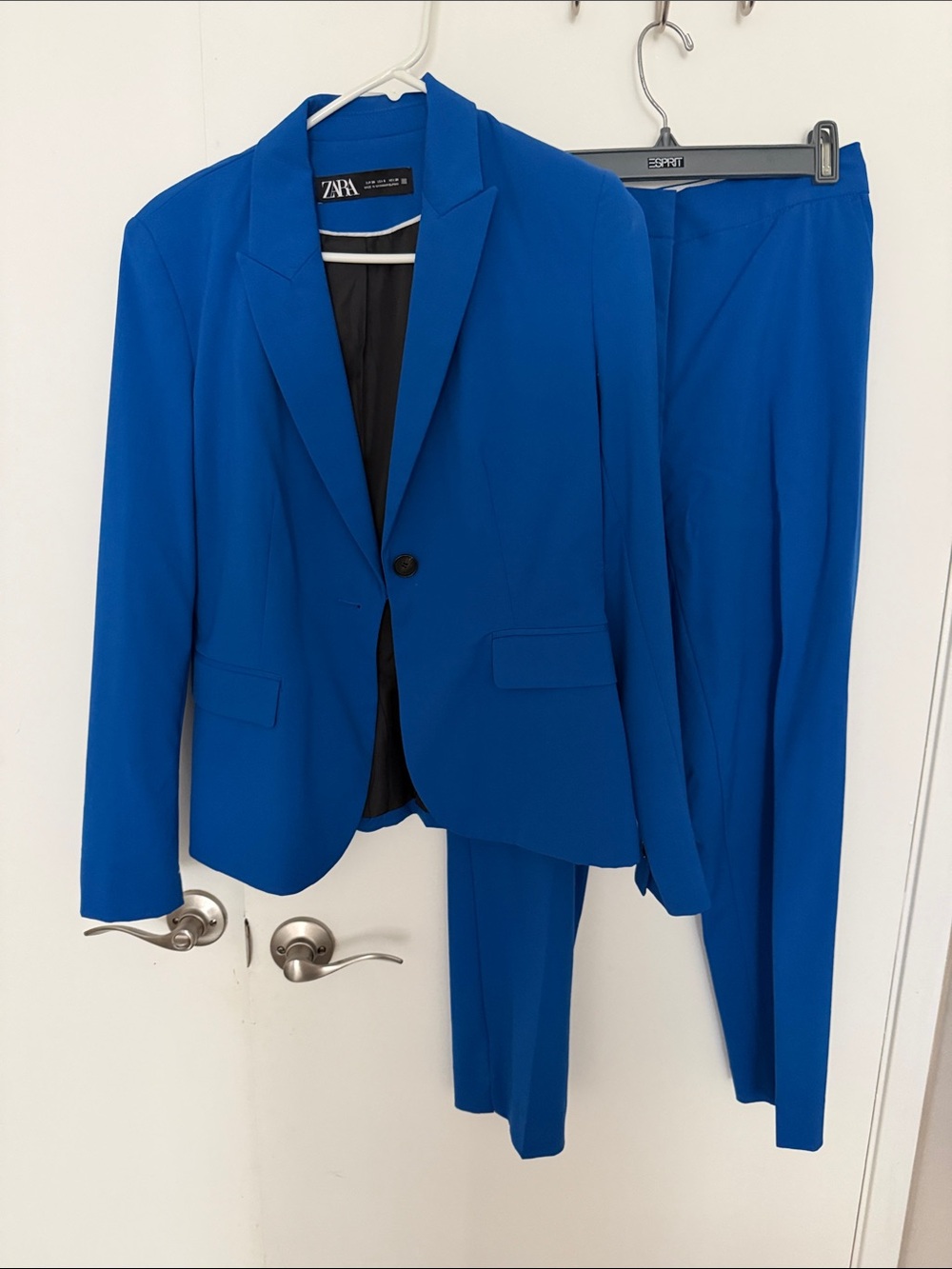 Zara Bright Blue Women's Two-Piece Suit Jacket & Pants